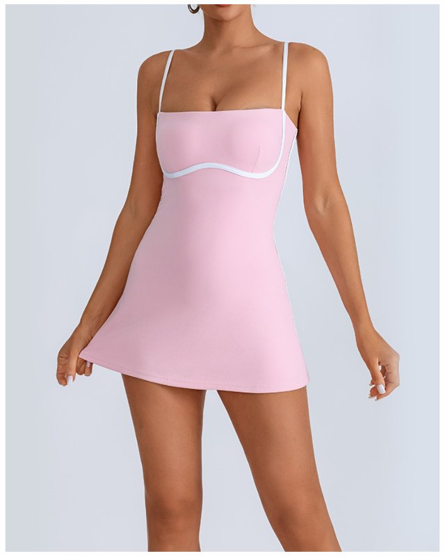 Color-Block Built-In Bra Tennis Dress II