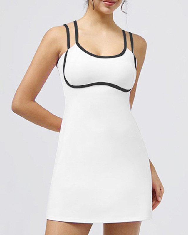 Cami Quick-Dry Color-Block Tennis Set — White