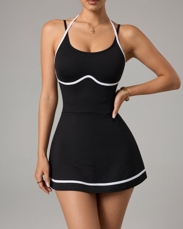 Quick-Dry 2-in-1 Tennis Skort — Black