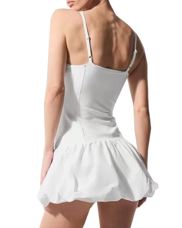 Built-In Bra Tennis Set — White