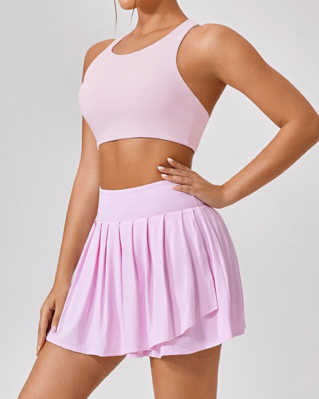 Pleated Tennis Skirt — Light Pink