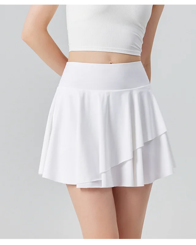 High-Rise Quick-Dry Pleated Tennis Skort II — white