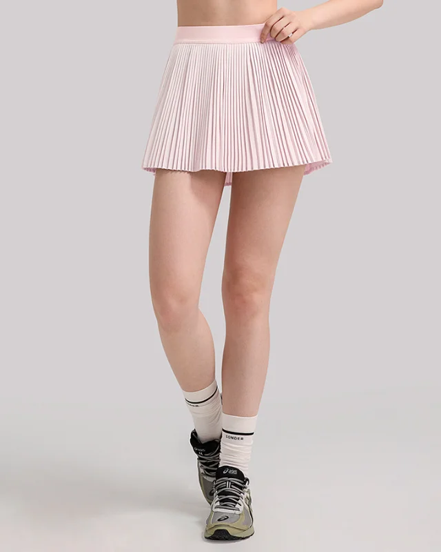 Quick-Dry Pleated 2-in-1 Tennis Skort — Light Pink