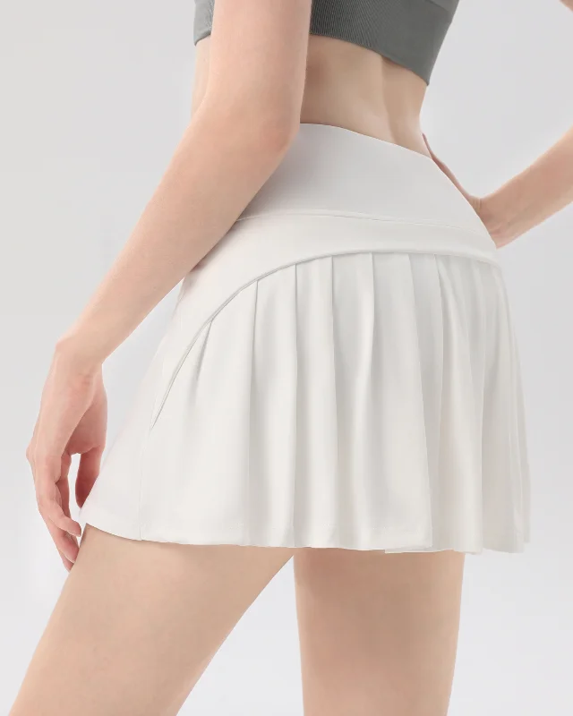 High-Rise Quick-Dry Tennis Skort — White