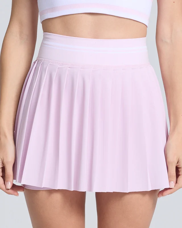 High-Rise Brushed Pleated Tennis Set — Lavender