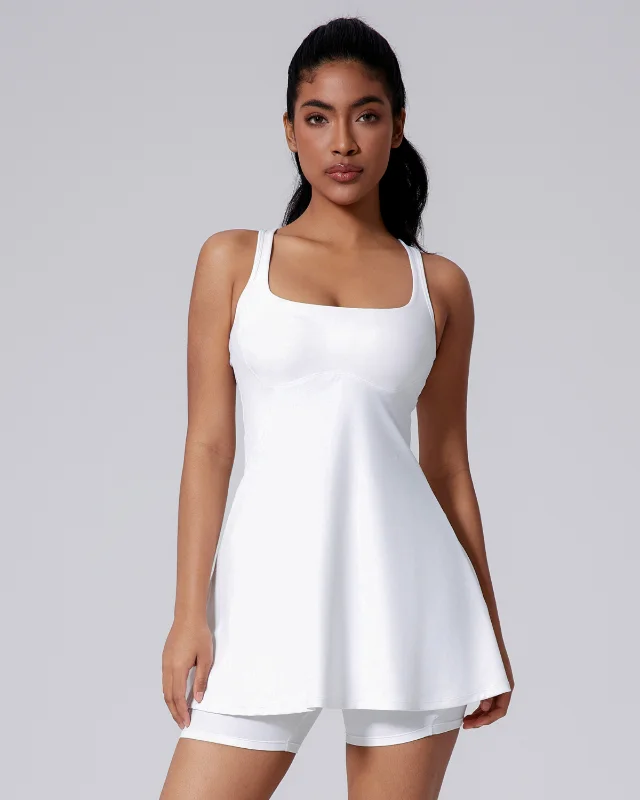 Brushed Tennis Dress II — white