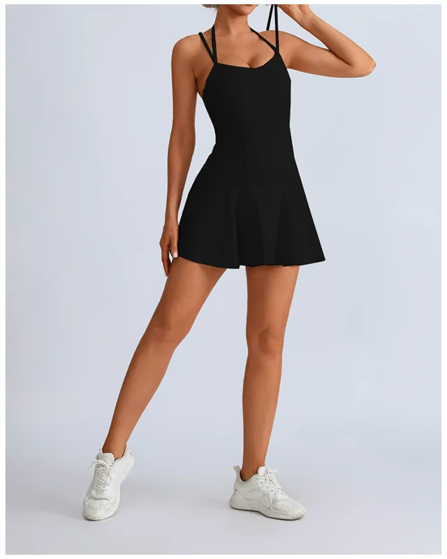 Quick-Dry Brushed Tennis Set IV — Black