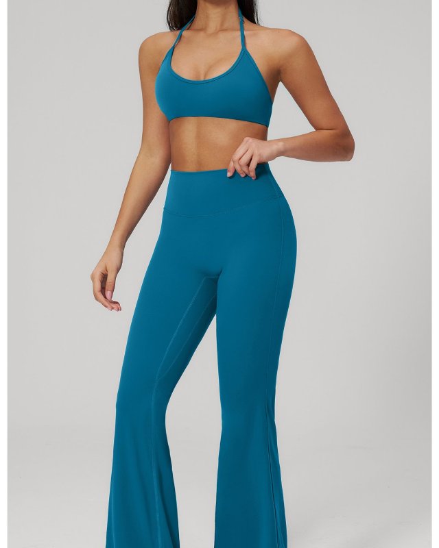 Seamless High-Rise Flared Leggings — Rich Midnight Blue