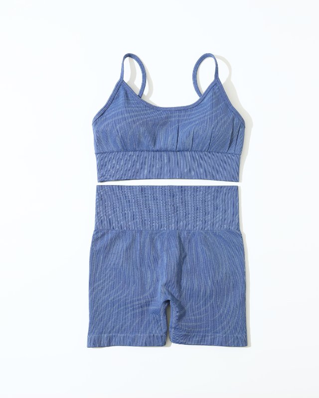 Seamless High-Rise Cami Sports Bra — Steel Blue