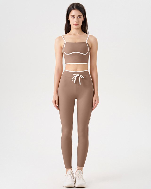 Color-Block Leggings — Brown