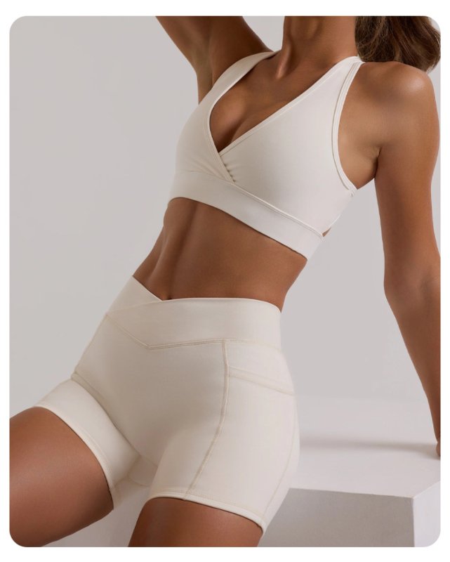 High-Rise Halter Yoga Set — White