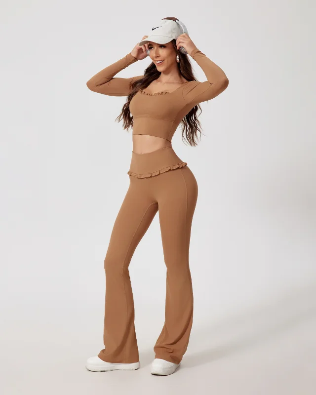 Seamless High-Rise Quick-Dry Yoga Set — Tobacco Brown