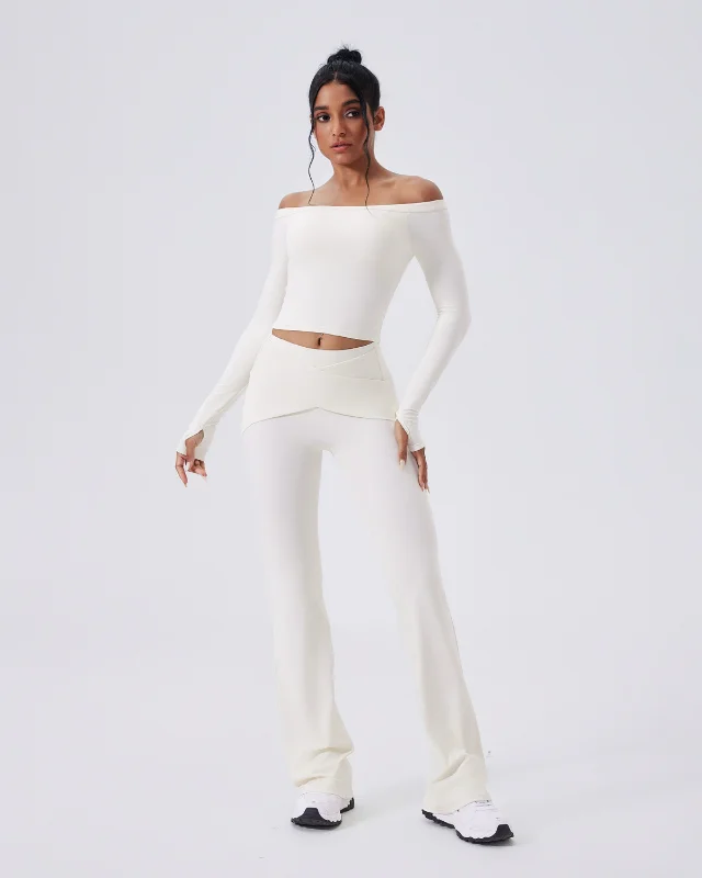 Brushed Seamless High-Rise Yoga Set — White
