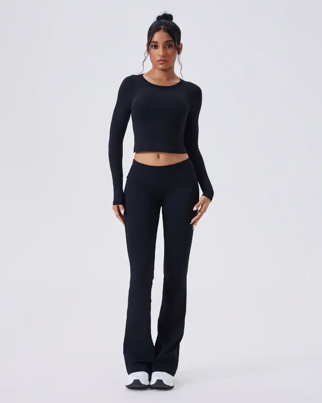 Seamless Long-Sleeve Yoga Set III — Black