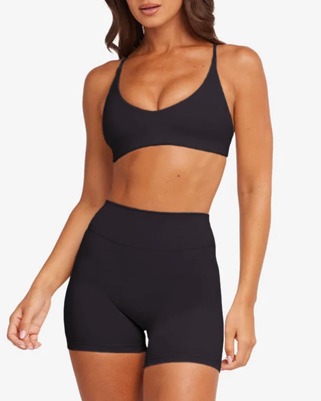 Cami Seamless High-Rise Yoga Set — Black