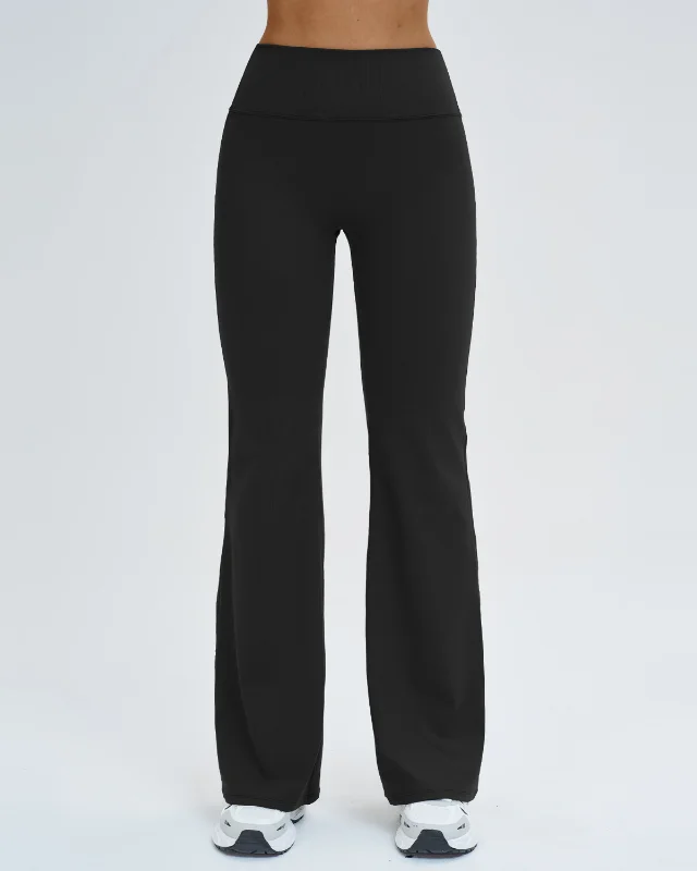 High-Rise Flared Leggings — Midnight