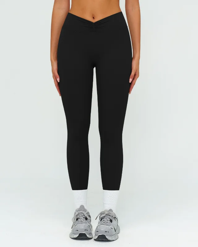 High-Rise Brushed Leggings II — Navy