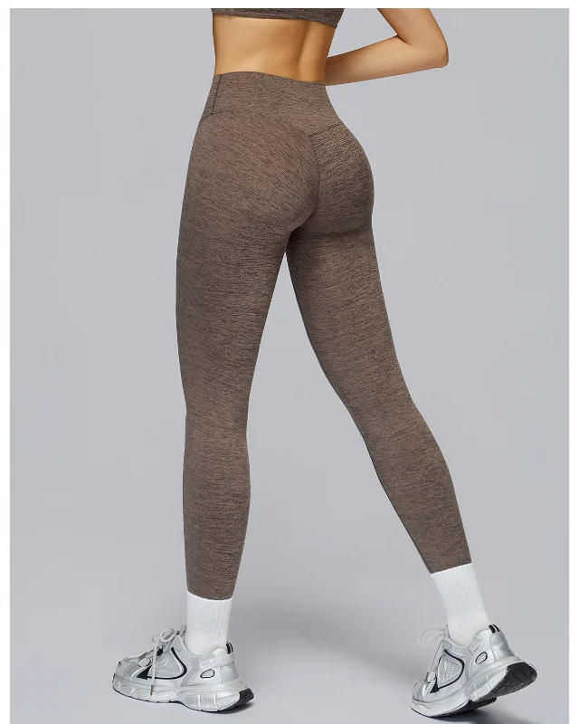 High-Rise Quick-Dry Brushed Leggings — Warm Dusk Brown