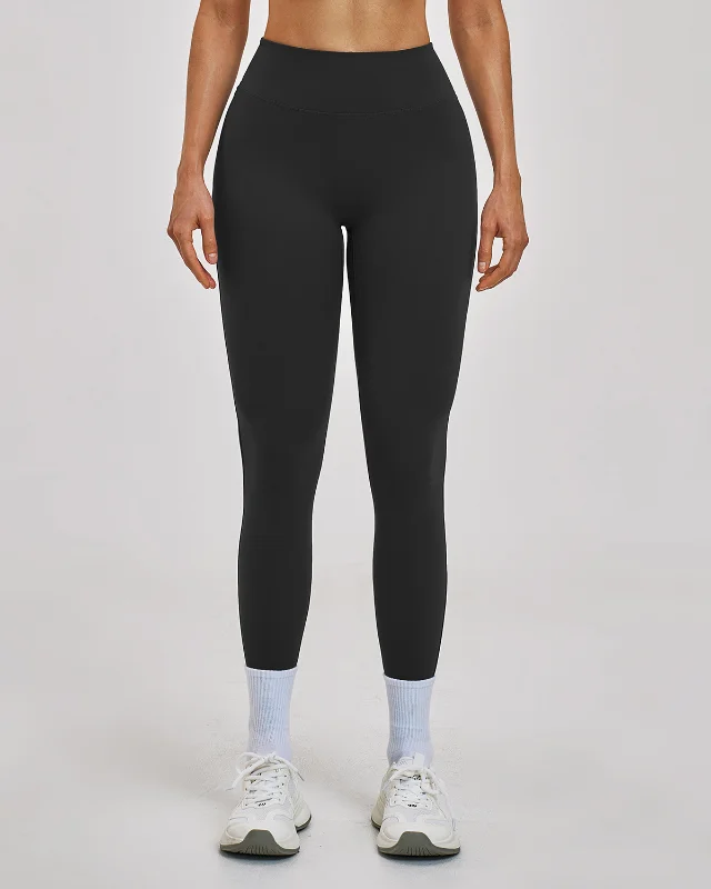 High-Stretch High-Rise Brushed Leggings — Charcoal