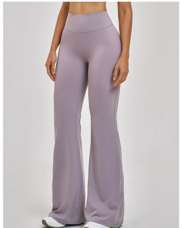 High-Rise Brushed Flared Leggings II — Grey