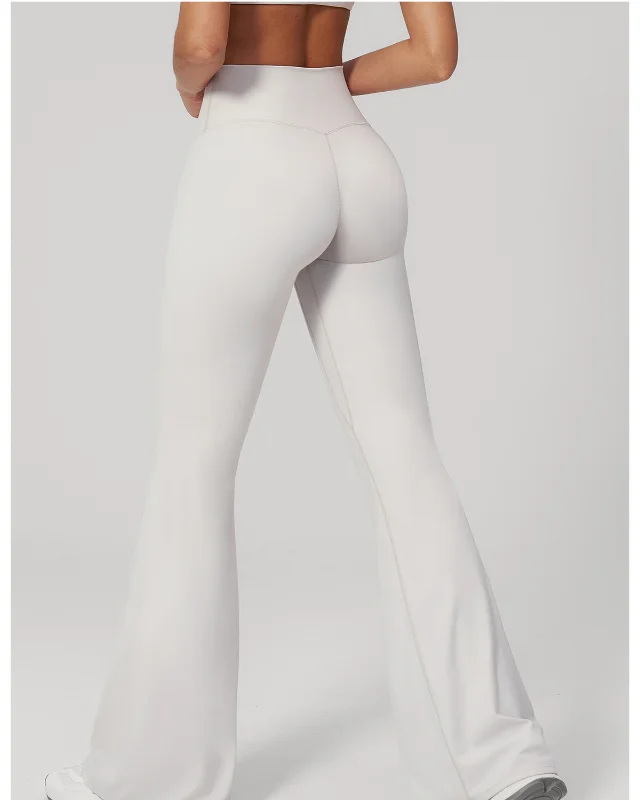 High-Rise Brushed Flared Leggings III — off-white