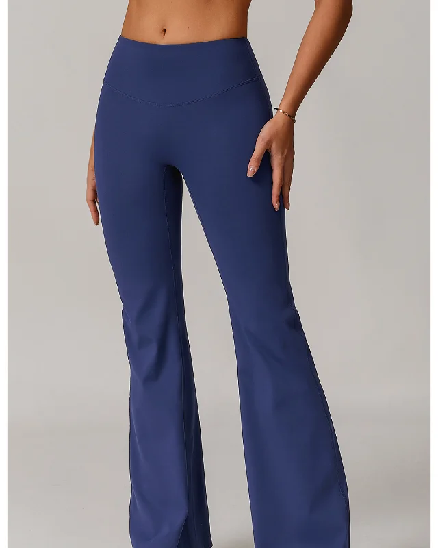 High-Rise Flared Leggings II — Navy