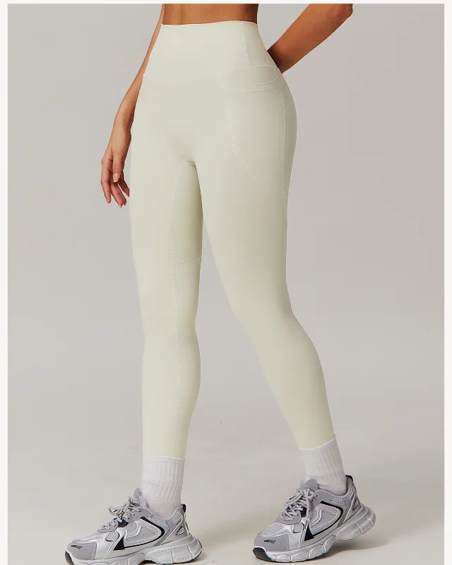 High-Rise Quick-Dry Leggings — cream