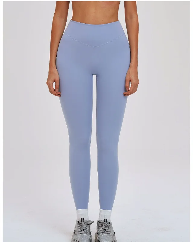 High-Rise Brushed Leggings VI — Light Blue