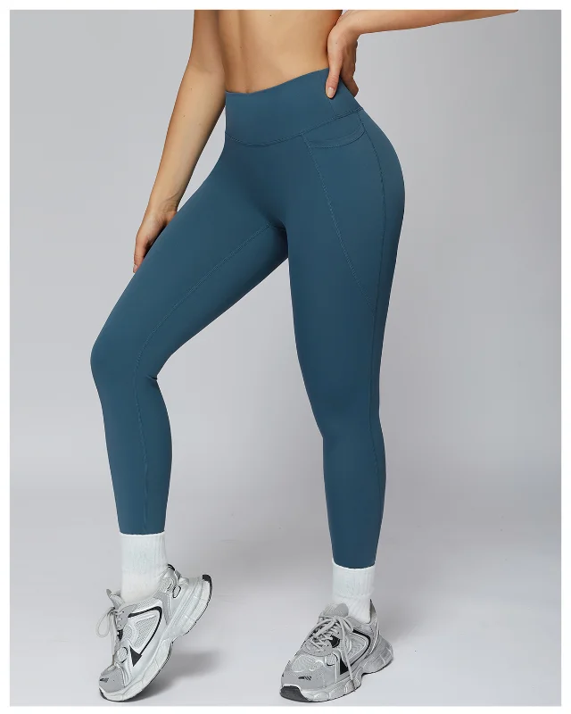 Tummy-Control High-Rise Brushed Leggings — Slate