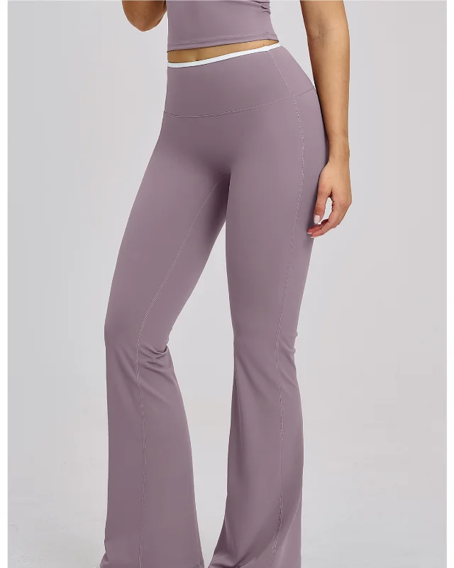 High-Rise Quick-Dry Brushed Flared Leggings — purple
