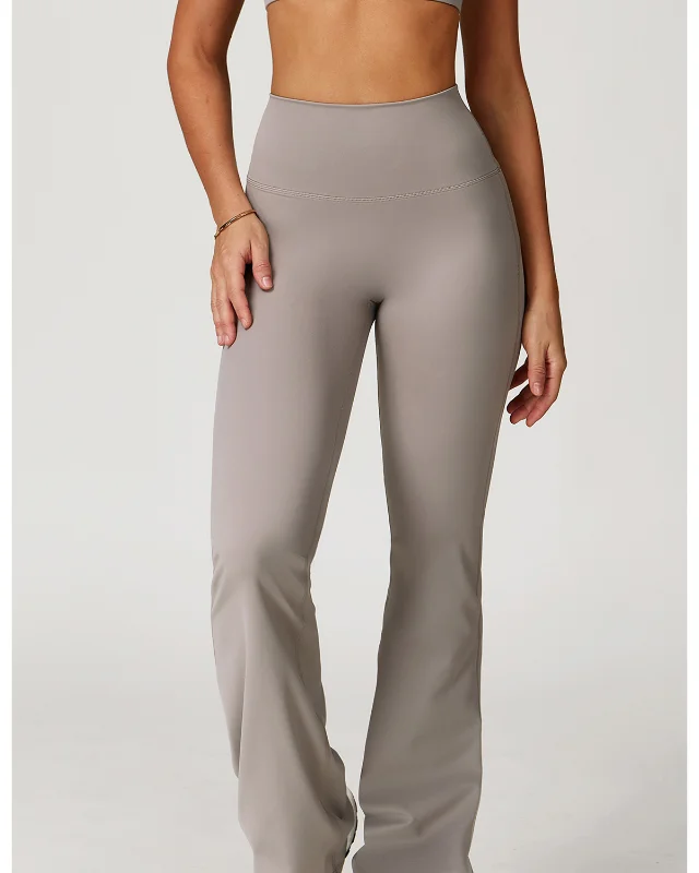 Wide-Leg Brushed Flared Leggings — medium Grey