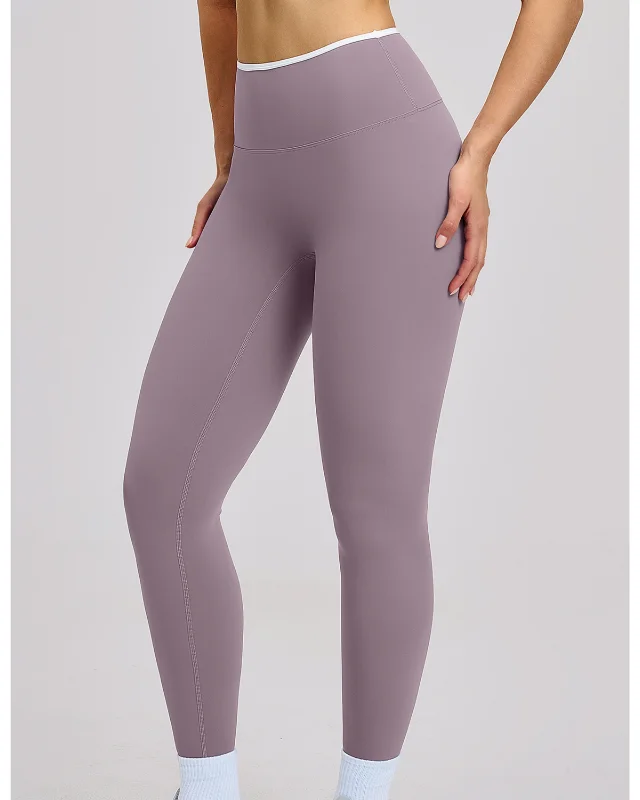 Color-Block High-Rise Quick-Dry Leggings — purple