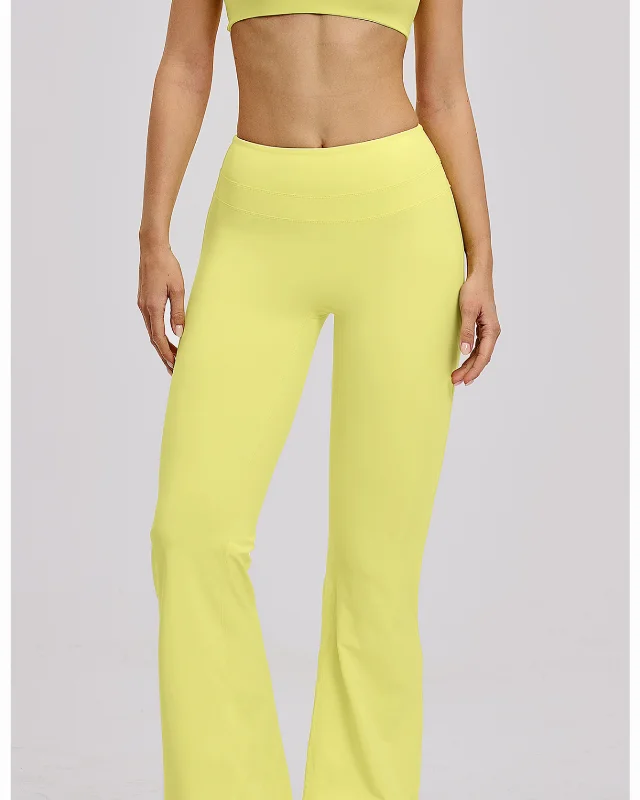 Breathable High-Rise Flared Leggings — yellow