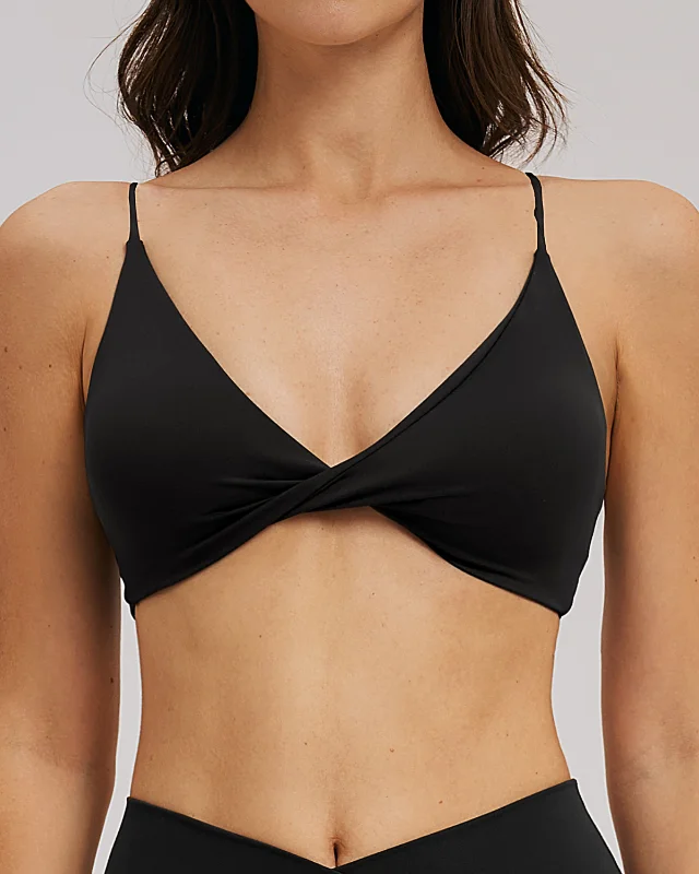 Brushed Sports Bra — Black