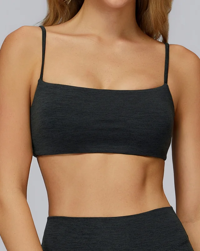 Cutout Brushed Sports Bra — Black