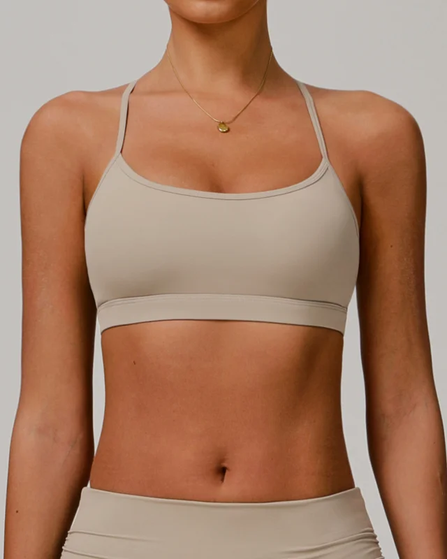 Quick-Dry Cami Sports Bra — Beige