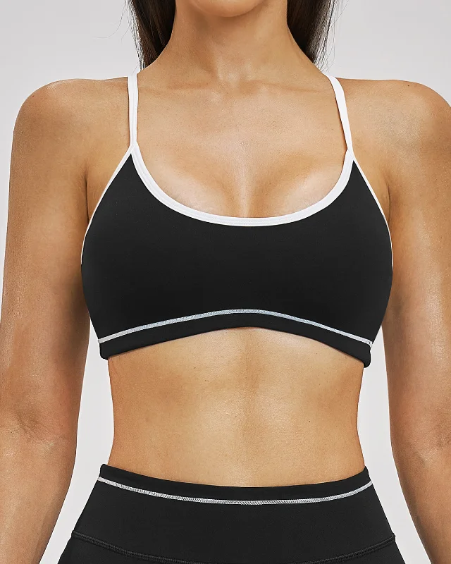 Color-Block Sports Bra — Navy