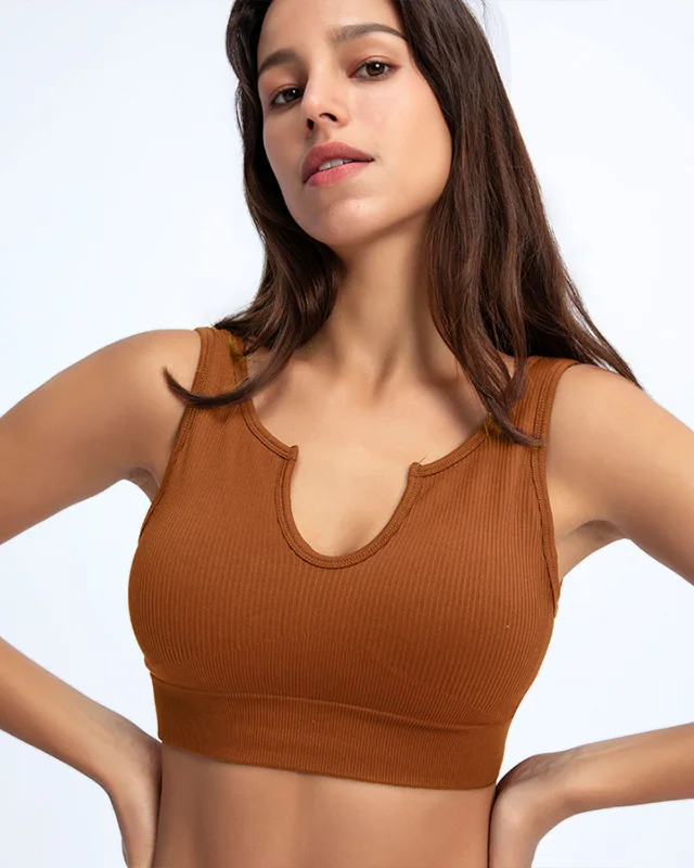 Seamless Sports Bra VI — Brown