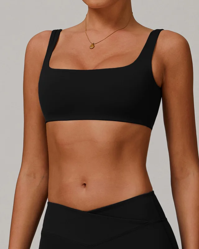 Quick-Dry Cross-Back Sports Bra II — Black